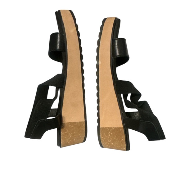 Yellow Box Black Strappy Sandals - Picture 3 of 4